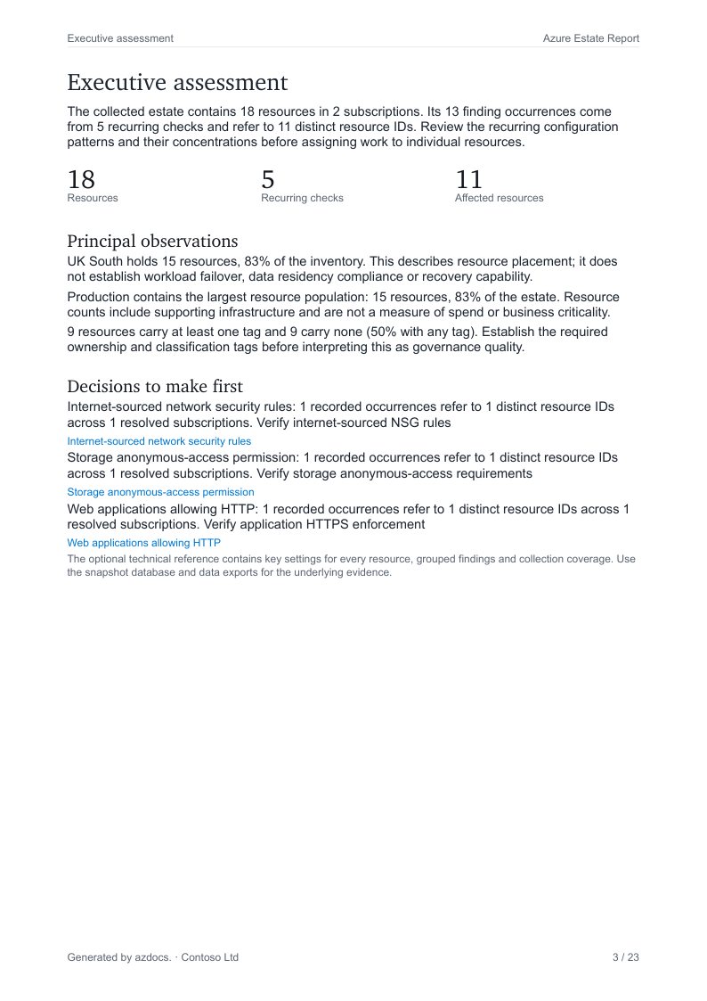 Azure Estate Report page 3